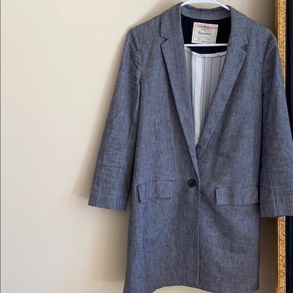 Anthropologie Cartonnier long single button oversized blazer - Picture 2 of 8
